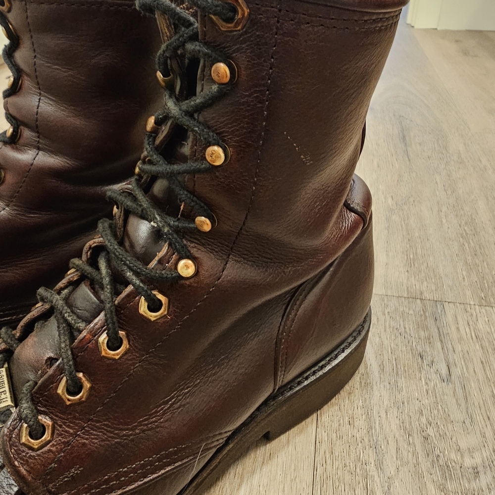 Double H Lacer Dark Brown Leather Boots - Picture 8 of 15